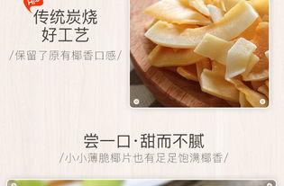 南國海南特產(chǎn)年貨香脆椰子片60gx5烤椰肉片干零食小吃 休閑食品